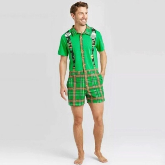 St. Patrick's Day Medium adult romper Short Romper kiss me large Mad Engine - Picture 13 of 13